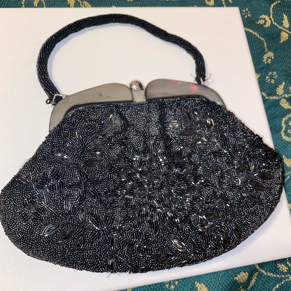 Black vintage beaded purse - Picture 2 of 5